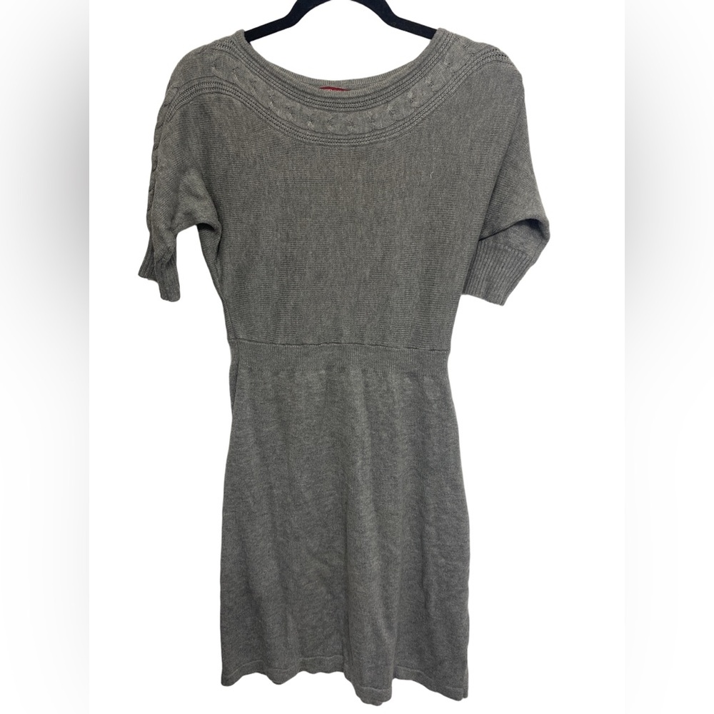 Merona Gray Cable Knit Neck Sweater Dress Size Medium